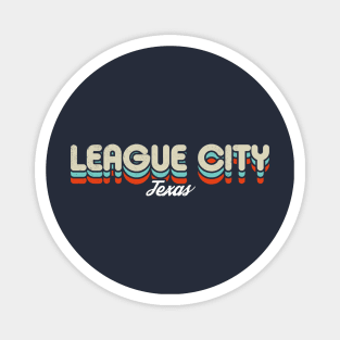 Retro League City Texas Magnet